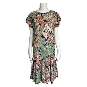 Vintage Hilo Hattie Trumpet Flare Midi Dress